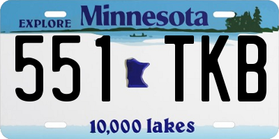 MN license plate 551TKB