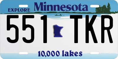 MN license plate 551TKR
