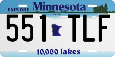 MN license plate 551TLF