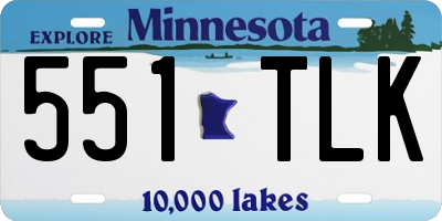 MN license plate 551TLK