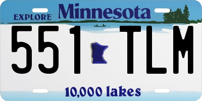 MN license plate 551TLM