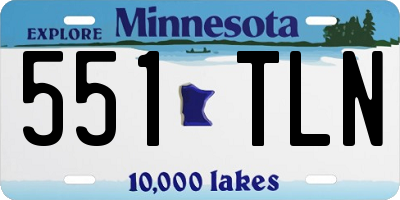 MN license plate 551TLN