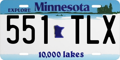 MN license plate 551TLX