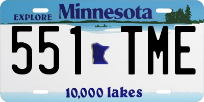 MN license plate 551TME