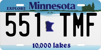 MN license plate 551TMF