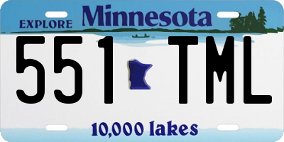 MN license plate 551TML