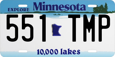 MN license plate 551TMP