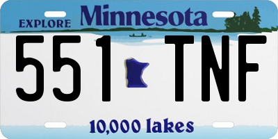 MN license plate 551TNF