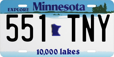 MN license plate 551TNY