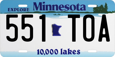 MN license plate 551TOA