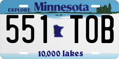 MN license plate 551TOB