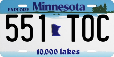 MN license plate 551TOC