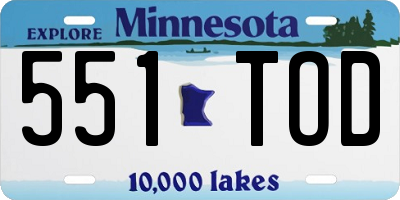 MN license plate 551TOD