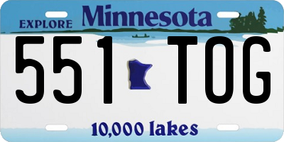 MN license plate 551TOG