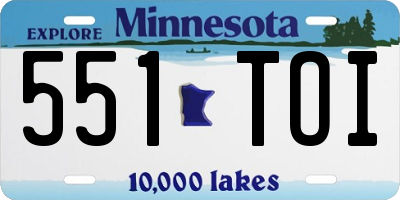 MN license plate 551TOI