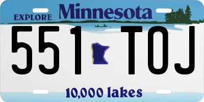 MN license plate 551TOJ