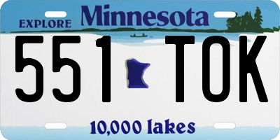MN license plate 551TOK