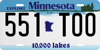 MN license plate 551TOO