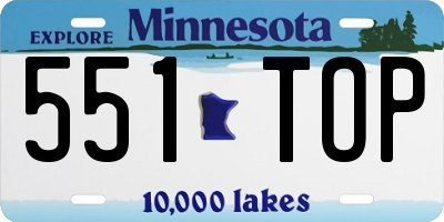 MN license plate 551TOP
