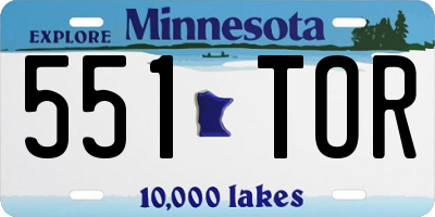MN license plate 551TOR