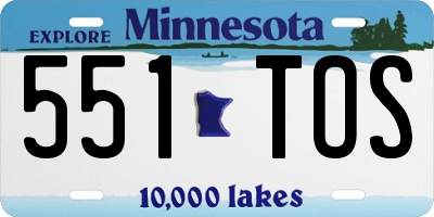 MN license plate 551TOS