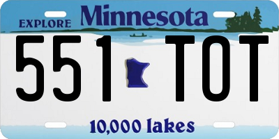 MN license plate 551TOT