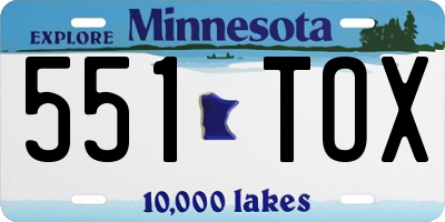 MN license plate 551TOX