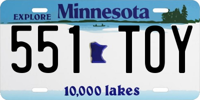 MN license plate 551TOY