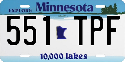 MN license plate 551TPF