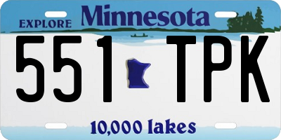 MN license plate 551TPK
