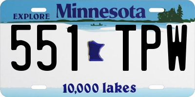 MN license plate 551TPW