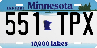MN license plate 551TPX