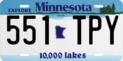 MN license plate 551TPY