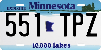 MN license plate 551TPZ