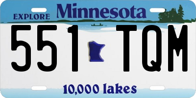 MN license plate 551TQM