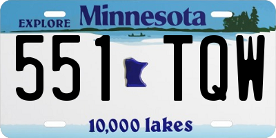 MN license plate 551TQW
