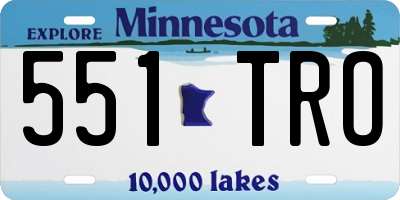 MN license plate 551TRO
