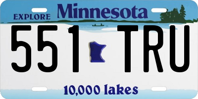 MN license plate 551TRU