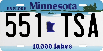 MN license plate 551TSA