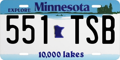 MN license plate 551TSB