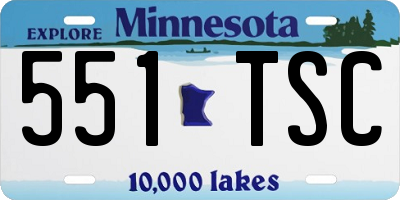 MN license plate 551TSC