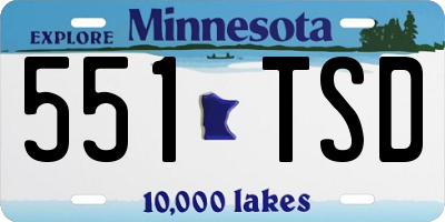 MN license plate 551TSD