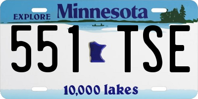 MN license plate 551TSE
