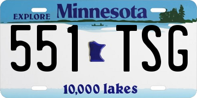 MN license plate 551TSG