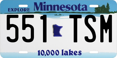 MN license plate 551TSM