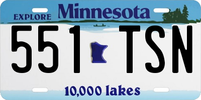MN license plate 551TSN