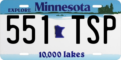 MN license plate 551TSP