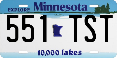 MN license plate 551TST