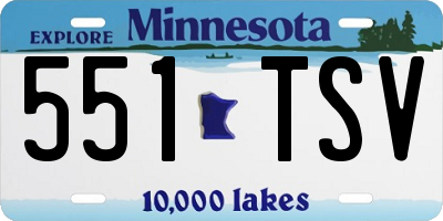MN license plate 551TSV