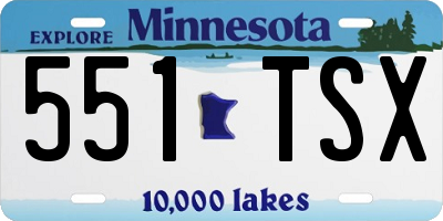 MN license plate 551TSX